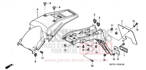 REAR FENDER (XR400RT,V,W,X-ED/DK/U) XR400RT de 1996